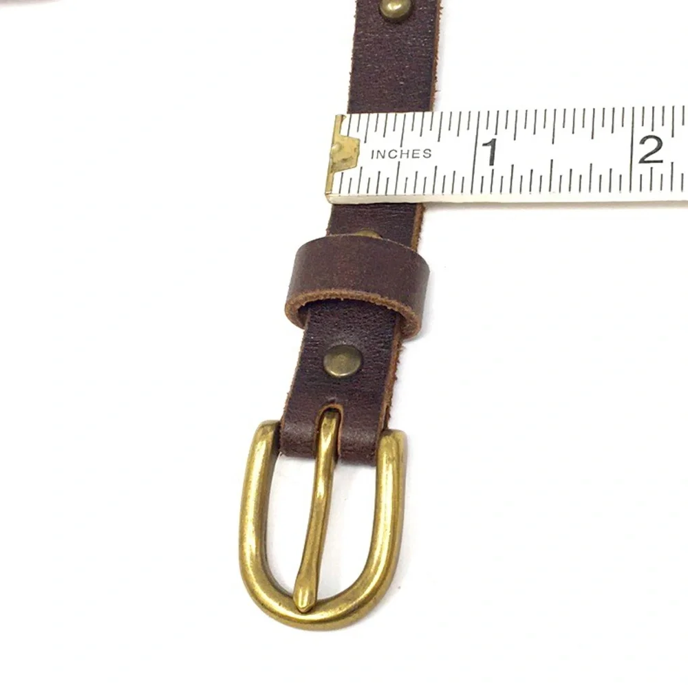 Hickory Brown Genuine Leather Wrap Around Stud Accent  Belt S/M